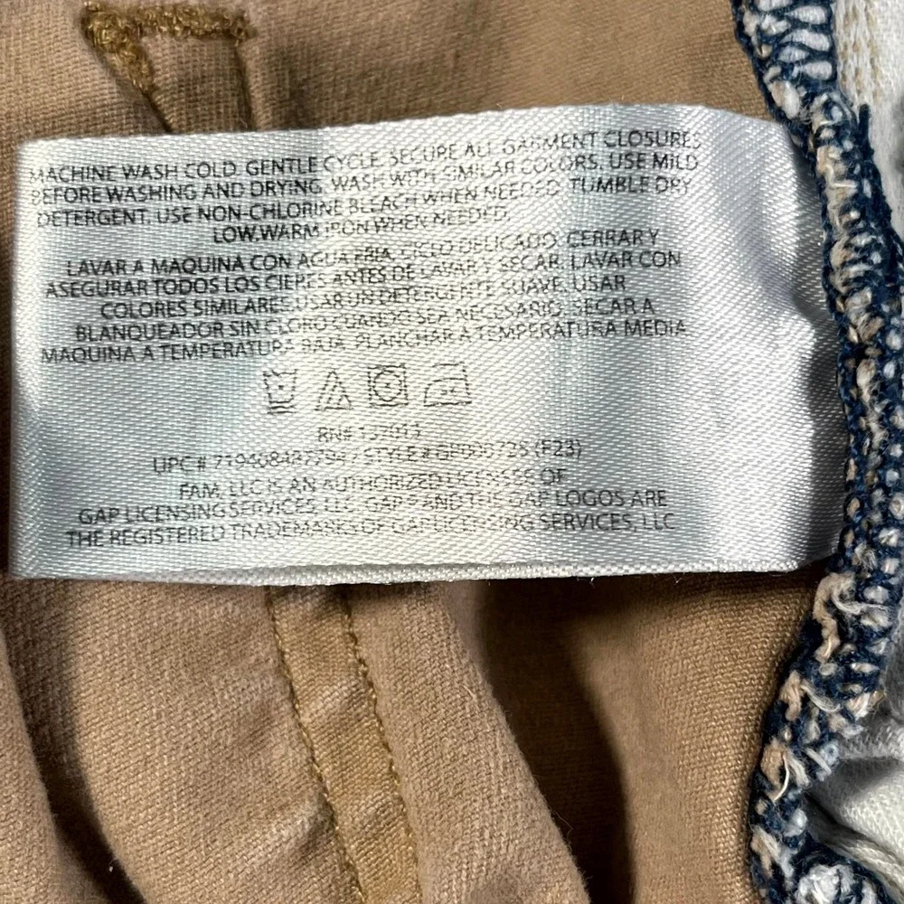 GAP Chino Pants Mens 36x32 Beige‎ Cotton Stretch Straight Leg Flat Front Casual